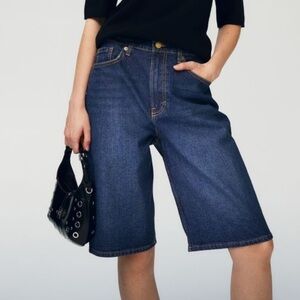 H&M Dark Blue Denim Bermuda Shorts